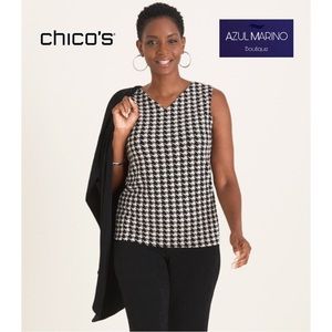 Chico’s — Travelers Essentials Convertible Printed Tank•Blusa esencial y básica•